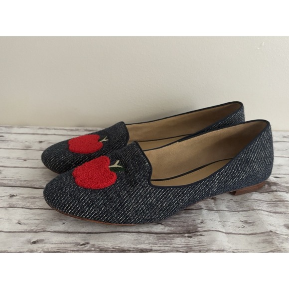 Talbots Shoes - Talbots Indigo Blue Ryan Novelty Apple Themed Flats Shoes Teacher 9